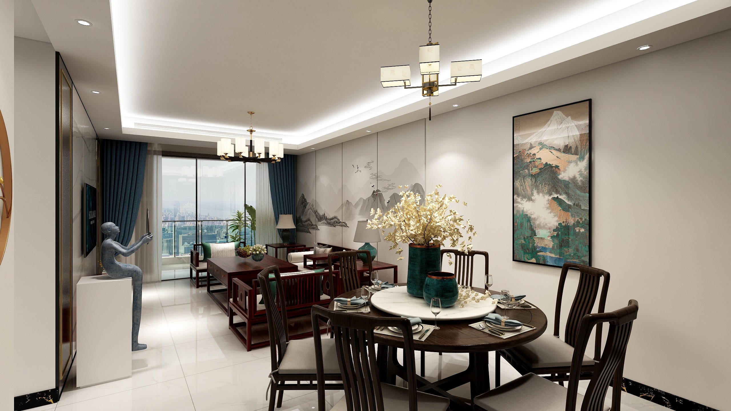 94㎡现代中式,现代舒适的空间